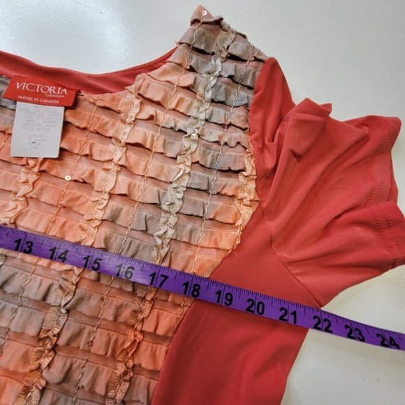 Coral and Grey Short Sleeve Dress  Various Sizes Plus Sizes M L XL 1XL - Picture 11 of 15